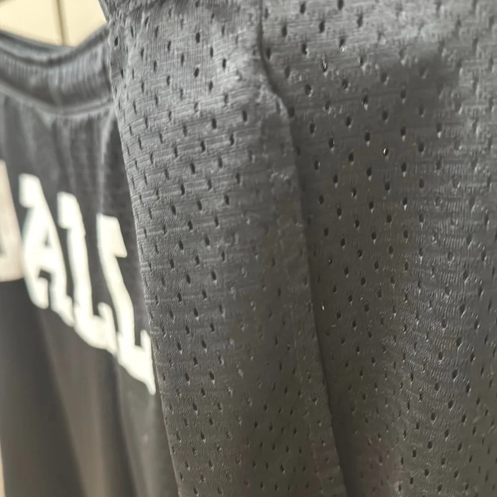 BRIAN LICHTENBERG Vintage Black Mesh Shorts with White 'Ballin' Text - Picture 6 of 8